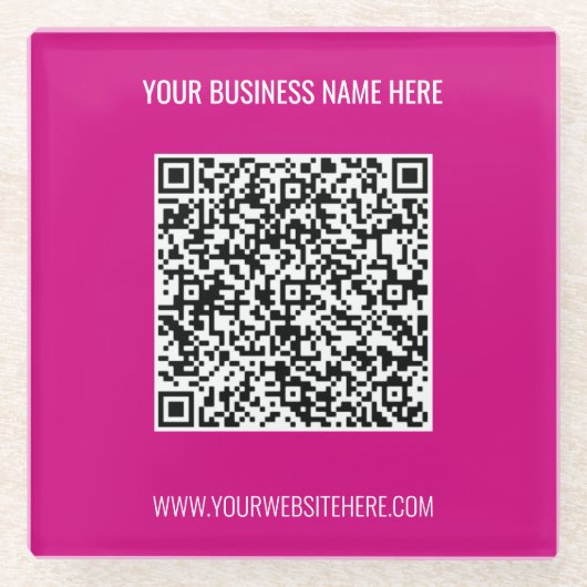 QRコードと文字ガラスカスタムコースター ガラスコースター (正面)