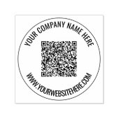 QRコードと文字会社カスタムのラウンドスタンプ セルフインキングスタンプ (デザイン)