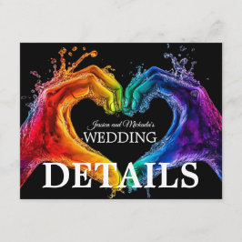 🌈❤️QRコードと結婚式の詳細 ハートオブプライド ウェディング エンクロージャーカード