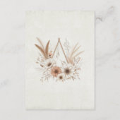 QRコードと詳細のニュートラルBohoフローラ結婚 エンクロージャーカード (裏面)