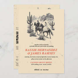 QRコードと詳細付き乗馬キャニオン 招待状