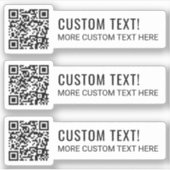 QRコードと2行の文字シール シール (正面)