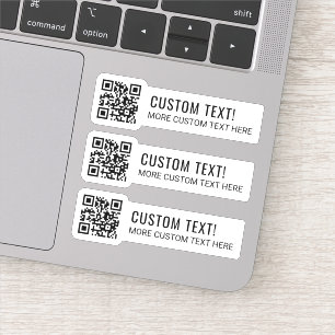 QRコードと2行の文字シール シール
