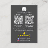 QRコードによるGOOGLEとYELPの口コミ投稿のお願い(スモールビジネス向け) 名刺 (正面)