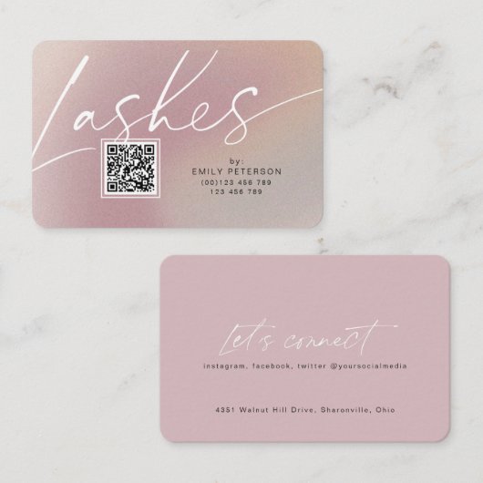 QRコードのおモダンしゃスタイリッシュれなラッシュ名刺 名刺 (正面/裏面)