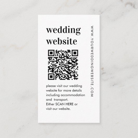 QRコードのはっきりしたWeb結婚サイトのエンクロージャカード エンクロージャーカード (正面)