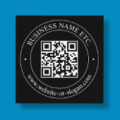 QRコードのアップロードとカスタマイズ可能な文字 |黒 スクエア名刺