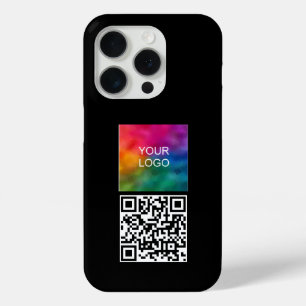 QRコードのアップロードロゴのテンプレート エレガント モダン iPhone 15 PROケース