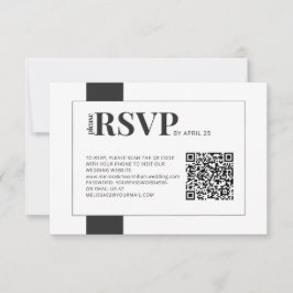 QRコードのオンラインRSVPはっきりしたミニマルの結婚値 出欠カード