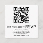 QRコードのオンラインRSVP写真の白黒結婚の エンクロージャーカード (正面)