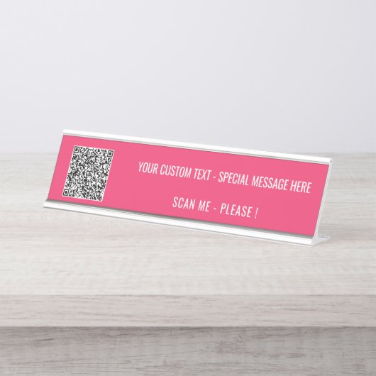 QRコードのカスタム文字とカラーデスク名プレート デスクネームプレート (正面)