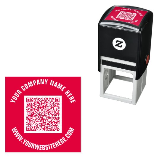 QRコードのカスタム文字と色のスタンプモダン セルフインキングスタンプ (インサイチュ)