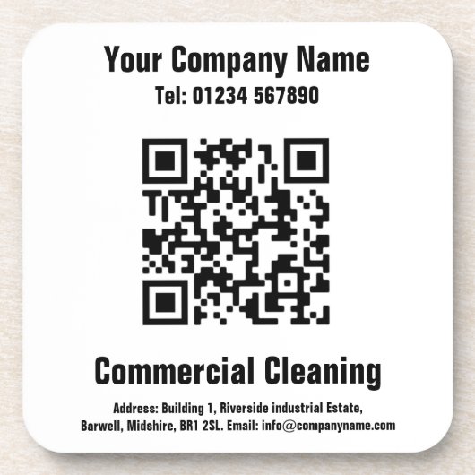 QRコードのクリーニングデザイン コースター (正面)