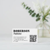 qrコードのシンプルで伝統的で白いカード 名刺 (スタンド正面)