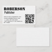 qrコードのシンプルで伝統的で白いカード 名刺 (正面/裏面)