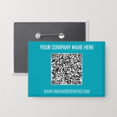 QRコードのスキャンとカスタム文字、およびカラーボタン 缶バッジ (正面/裏面)