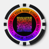 QRコードのスキャンと文字カスタムトランプのポーカーチップ ポーカーチップ (正面)