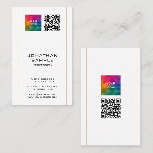 QRコードのスキャン会社のロゴのアップロード 名刺 (正面/裏面)