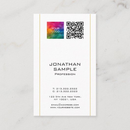 QRコードのスキャン会社のロゴのアップロード 名刺 (正面)