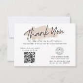 QRコードのソーシャルメディアロゴモダンスモールビジネス サンキューカード (正面)