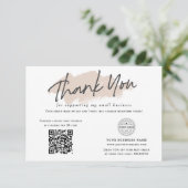 QRコードのソーシャルメディアロゴモダンスモールビジネス サンキューカード (スタンド正面)