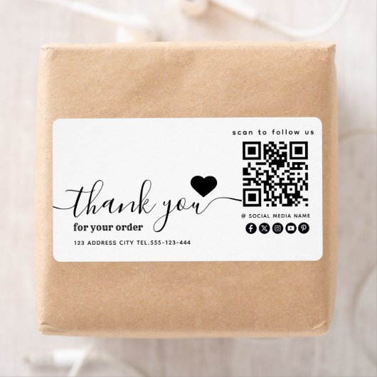 QRコードのソーシャルメディ感謝していアのビジネス ラベル (インサイチュ)