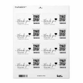 QRコードのソーシャルメディ感謝していアのビジネス ラベル (フルシート)