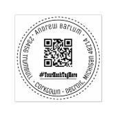 QRコードのハッシュタグアドレス自己インク付きゴムスタンプ セルフインキングスタンプ (デザイン)