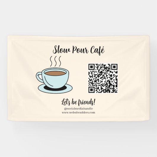 QRコードのビジネスバナーを接続 横断幕 (横)