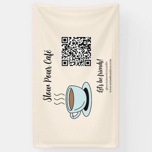 QRコードのビジネスバナーを接続 横断幕 (縦)