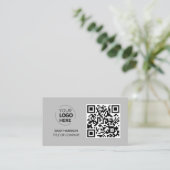 QRコードのビジネスロゴ |グレーモダンプロフェッショナル 名刺 (スタンド正面)
