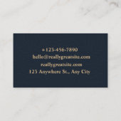 QRコードのビジネスロゴ |ネイビーモダンプロフェッショナル コーリングカード (裏面)