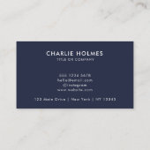 QRコードのビジネスロゴ |ネイビーモダンプロフェッショナル 名刺 (裏面)