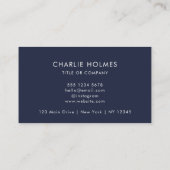 QRコードのビジネスロゴ |ネイビーモダンプロフェッショナル 名刺 (裏面)