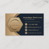 QRコードのビジネスロゴ |ネイビーモダンプロフェッショナル 名刺 (正面)