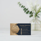 QRコードのビジネスロゴ |ネイビーモダンプロフェッショナル 名刺 (スタンド正面)