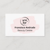 QRコードのビジネスロゴ |ピンクモダンの名刺 名刺 (正面)