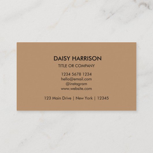 QRコードのビジネスロゴ |ブラウンモダンプロフェッショナル 名刺 (裏面)