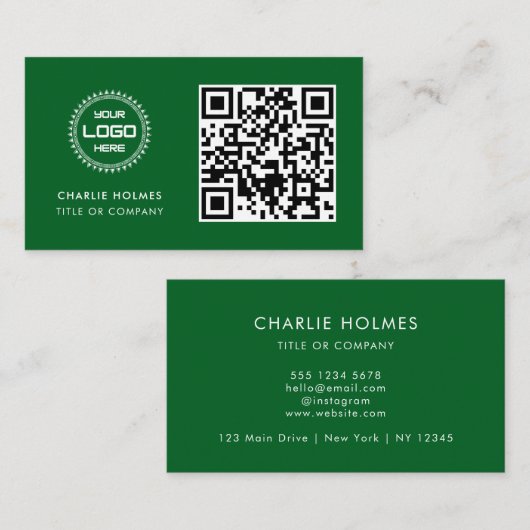 QRコードのビジネスロゴ | プロフェッショナルモダンと 名刺 (正面/裏面)