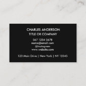 QRコードのビジネスロゴ |プロフェッショナル白黒 名刺 (裏面)