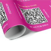 QRコードのビジネス名のWebサイトの生成，明るい赤紫色 ラッピングペーパー (ロールコーナー)