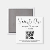 qrコードのミニマリストの日付を保モダン存結婚する マグネット (正面/裏面)