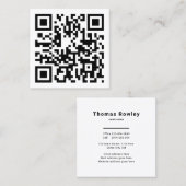 QRコードのミニマルモダンリスト スクエア名刺 (正面/裏面)