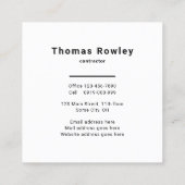 QRコードのミニマルモダンリスト スクエア名刺 (裏面)