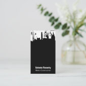 QRコードの上部の都心の真夜中の空 名刺 (スタンド正面)