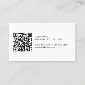 QRコードの上部の都心の真夜中の空 名刺 (裏面)