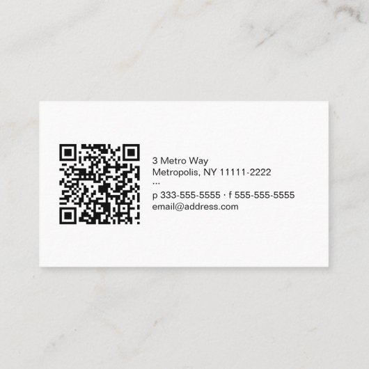 QRコードの上部の都心の真夜中の空 名刺 (裏面)