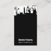 QRコードの上部の都心の真夜中の空 名刺 (正面)