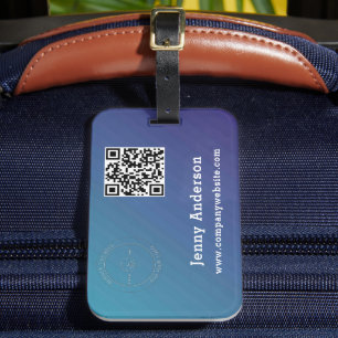 QRコードの会社名とロゴおよびバッグラベル ラゲッジタグ