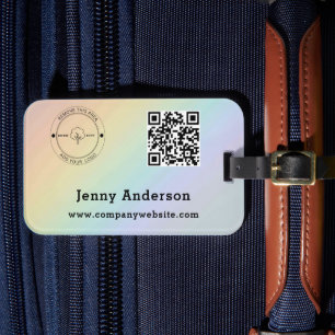 QRコードの会社名とロゴおよびバッグラベル ラゲッジタグ